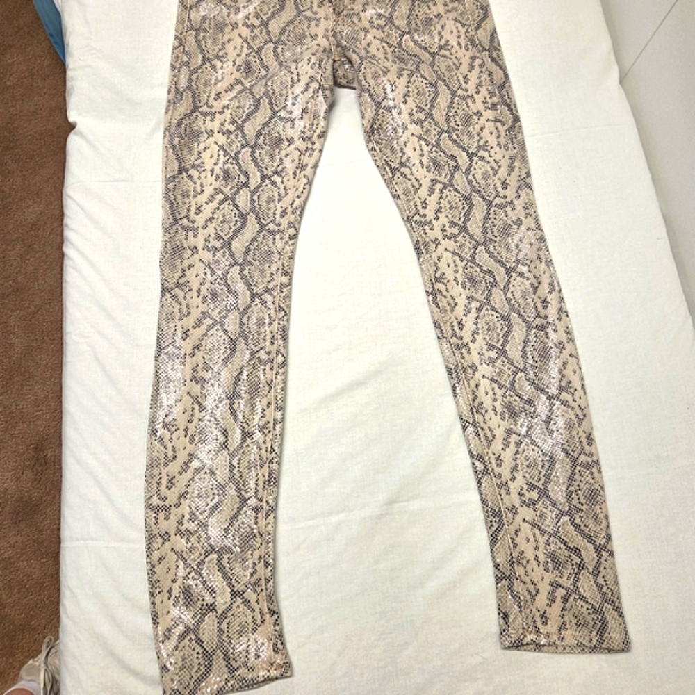 MOTHER Snake Print Women Jeggings - Beige and Black